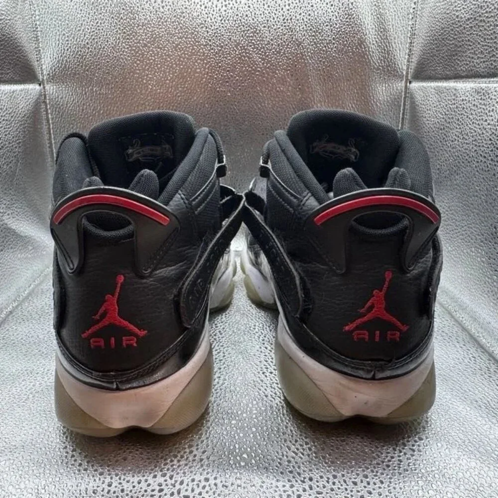Size 11.5 Air‎ Jordan 6 Rings Mens Black Red White Basketball Shoes 322992-064